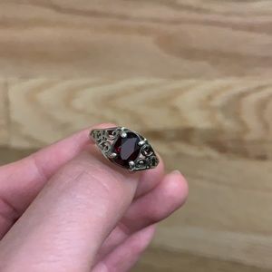 Stunning Garnet Ring with Swirl Details